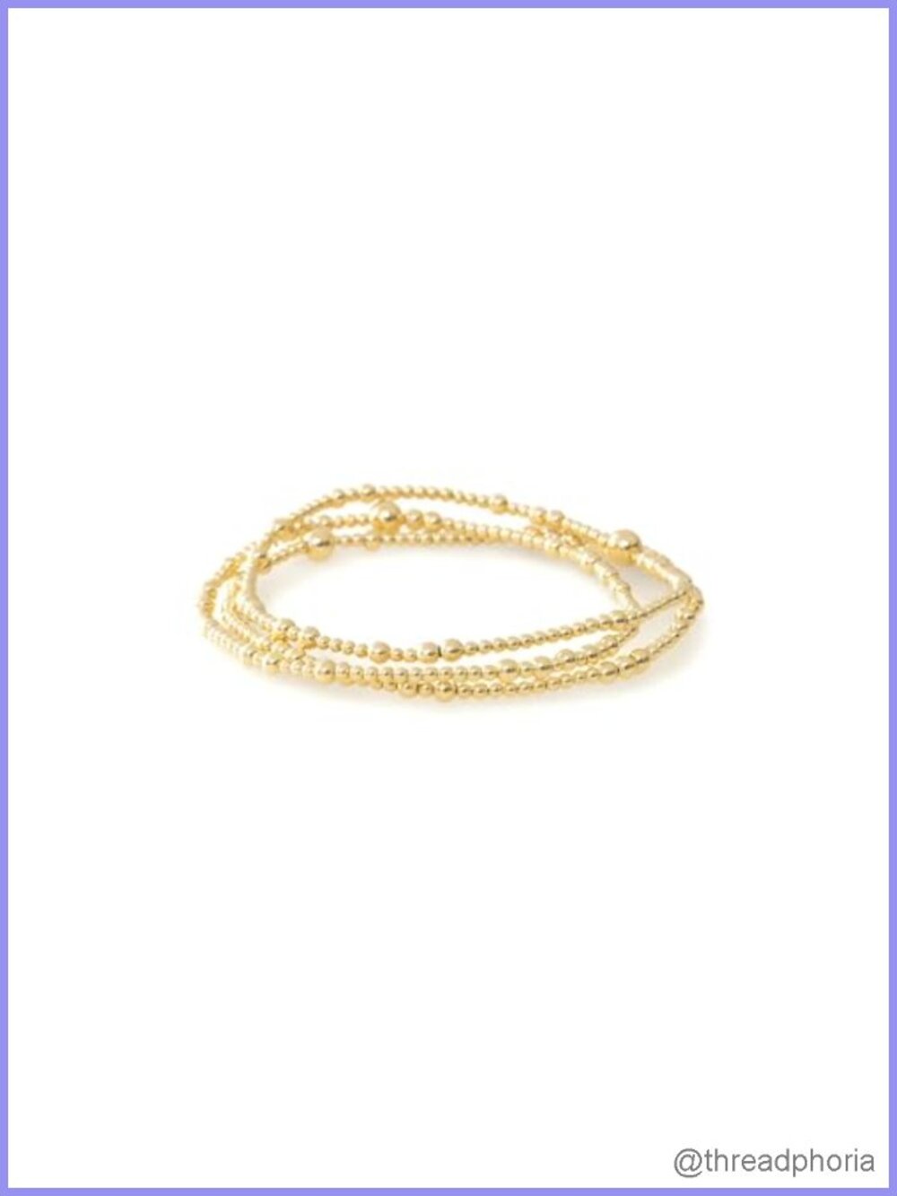3-Piece Gold Plated Beaded Bracelet Set - Waterproof Tarnish Resistant Stretch